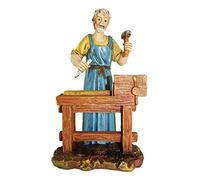 Ferrari & Arrighetti Figurines for Nativity Scene, Figurine Carpenter at the Workbench, Martino Landi Line for Nativity Scene 12 cm, Figurine for Classical/Traditional Nativity, Hand Painted Resin