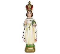 Ferrari & Arrighetti Infant Jesus of Prague Statue, Hand-Painted Plaster (approx. 20 cm)