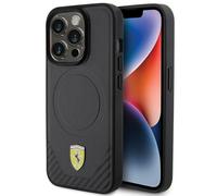 Ferrari Carbon Metal Logo MagSafe Case, Black - iPhone 15 Pro