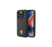 Ferrari Carbon Metal Logo Case with MagSafe for iphone 15 Pro Black