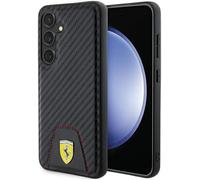 Ferrari Carbon Stitched Bottom Hard Case for Samsung Galaxy S24 6.2" Black- FEHCS24SN3PUK
