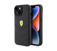 Ferrari Case Quilted Metal Logo Black - iPhone 15