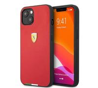 Ferrari CG Mobile iPhone 13 Mini (5.4) Smooth PU Leather Hard Case with Italian Flag - Red Metal Logo