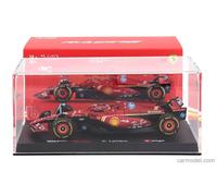 Burago Ferrari SF-24 Charles Leclerc #16 Winner Monaco GP 2024 - Realistic Model Car 1:43 Scale - Red Official Ferrari License