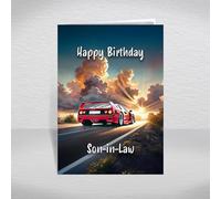 Ferrari F40 Birthday Card for Son-in-Law - Italian Twin-Turbo Supercar “F40” for Exotic Car Fans & 80s Collectors: Son-in-Law Birthday Card (Size A5)
