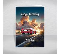 Ferrari F40 Birthday Card for Stepdad - Italian Twin-Turbo Supercar “F40” for Exotic Car Fans & 80s Collectors: Stepdad Birthday Card (Size A5)