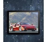 Ferrari F40 Sports Super Car Wall Art Poster Print available framed or unframed (A3 Framed - Black Frame)