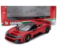 Bburago - Ferrari F80 - Large 1:18 Scale Metal Miniature Car - Very Detailed Model - Red - Collectable From 3 Years - Hypercar Route Maranello - Collector's Coin
