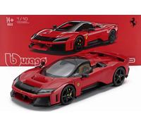 FERRARI F80 2024 ROSSO CORSA BLACK WHEELS 1:18 BURAGO 18-16918