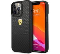 Ferrari FEHCP13LFCABK Case for iPhone 13 Pro / 13 6.1 Inch Black On Track Real Carbon