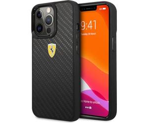 Ferrari FEHCP13LFCABK Case for iPhone 13 Pro / 13 6.1 Inch Black On Track Real Carbon