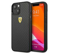Ferrari FEHCP13SFCABK Case for iPhone 13 Mini 5.4 Inches Black On Track Real Carbon