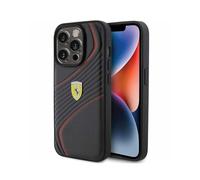 Ferrari FEHCP15LPTWK Case for iPhone 15 Pro 6.1 Inch Black Hard Case Twist Metal Logo