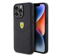 Ferrari FEHCP15XRDUK Case for iPhone 15 Pro Max 6.7 Inch Black Hard Case Quilted Metal Logo