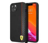 Ferrari FESAXHCP13SBK Case for iPhone 13 Mini 5.4 Inch Black On Track Carbon Stripe