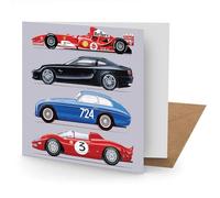 Ferrari Greetings Card Suitable for Birthdays, Thank You, Any Occasion, 15 x 15 cms, Multi-Coloured
