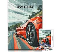 Ferrari Italia Poster Jigsaw Puzzles 1000 Pieces for Teenagers Mindful Learning Fun Game Unique Gift for Joyful Celebrations Size 38x26cm