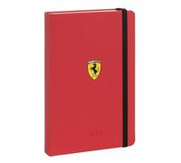 Ferrari, Medium - 2024 Daily Diary for Work or Personal, with Ferrari Logo Embossed Gel Effect, Elastic Closure - 11.8 x 18 cm - Red