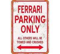 Ferrari Parking ONLY Retro Vintage Metal Tin Sign Poster Wall Art Pub Bar Decor 12 x 8 inches
