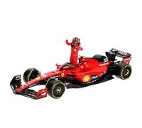 Ferrari SF-23 Carlos Sainz Nr 55 Season 2023 Formula 1 F1 - 1/24 Scale 9" Car Model with DieCast Driver Figure BBurago 18-26809-55