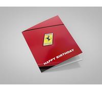 Ferrari Sports Car Prancing Horse Happy Birthday Greeting Card PT566 | 125mm x 178mm, Including Envelope