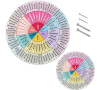 Ferraycle 2 Pack Feelings Wheel Aluminum Round Metal Mood Therapy Emotions Color Wheel Social Work Poster Sign for Office, 12 Inch 6 Inch (Fresh Colors)