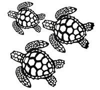 Ferraycle 3 Pieces Sea Turtle Beach Wall Decor Metal Coastal Turtle Decor Hanging Beach Sculpture Metal Farmhouse Wall Art Hawaiian Style Room Ornament for Home Indoor Outdoor Bathroom