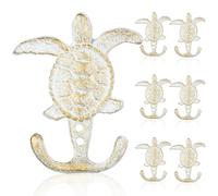 Ferraycle Set of 6 Turtle Cast Wall Hooks Outdoor Decorative Wall Hooks Turtle Iron Towel Hooks Antique Turtle Decorative Coat Hooks for Aprons Hats Keys Bathroom Kitchen