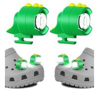FerrDeery Shoe Charm Lights 2 PCS, Cute Dinosaur Headlights for Croc Style Shoes 3 Light Modes, Shoe Lights Accessories Lasting 145 Hrs, IPX5 Waterproof Night Light, Birthday ＆ Festival Gift for Kids