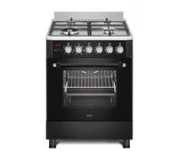 Ferre F6IP40E6-IBL-W 60cm Freestanding Dual Fuel Cooker With Wok Burner Digital Timer & Turbo Fan - Black