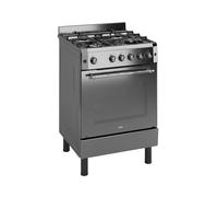 Ferre F6IP40GF-MBL-RETRO-W 60cm Freestanding Gas Cooker With Wok Burner & Turbo Fan - Anthracite Stainless Steel