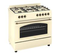 Ferre F9S50E7-CR-RETRO 90cm Dual Fuel Range Cooker With Double Turbo Fan & 5 Burner(1 Wok) - Cream