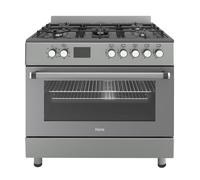 Ferre F9S50E7-GRD 90cm Dual Fuel Range Cooker With Double Turbo Fan & Wok Burner - Dove Grey