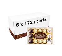 Ferrero Collection Pralines, Bulk Chocolate Gift Box, Assorted Rocher, Coconut Raffaello and Dark Chocolate Rondnoir, Pack of 6 x 15 (90pcs)