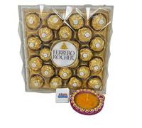 Ferrero Diwali Bundle: Ferrero Rocher Truffles Tray 300g + 1 X Festive Diya Candle Boxed Treatz