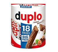 Ferrero Duplo chocolate bar waffle with creamy cocoa filling and hazelnuts (18 x 18.2 g), 1 pack of 18 individual bars