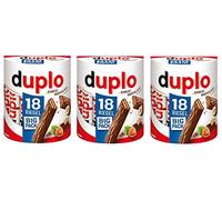 Ferrero Duplo chocolate bar waffle with creamy cocoa filling and hazelnuts (18 x 18.2 g), 3 pack of 18 individual bars