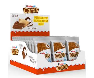 Ferrero Kinder Cards Wafer Biscuit Milk Chocolate Creamy Filling Pack 30 x 25.6g