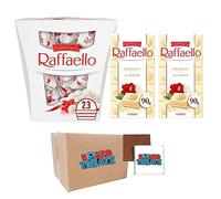 Ferrero Raffaello Bundle, Rafaello Coconut & Almond Pralines 230g + 2 X Ferrero Raffaello White Chocolate Bars With Coconut Almond Filling 90g By Boxed Treatz