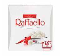 Ferrero Raffaello Pralines, White Chocolate Gift, Christmas Gifts, Gift for Women and Men, Party Chocolate Box, Coconut, Crunchy Whole Almond and Smooth Cream, Box of 40 (400g)