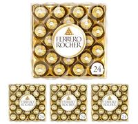 Ferrero Rocher Chocolate Gift Box for Christmas, Covered in Milk Chocolate and Nuts, Box of 24 (300g) (Pack of 4)