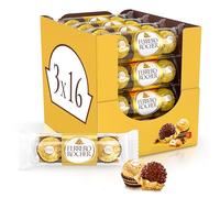 Ferrero Rocher Pralines, Bulk Chocolate Party Box for Weddings, Birthdays, Gifting, Whole Hazelnut Covered in Milk Chocolate and Nuts, Box of 16 x 3 (48pcs)