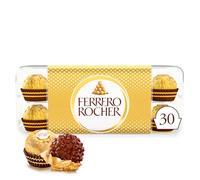 Ferrero Rocher Pralines, Chocolate Gift, Mothers Day Gift, Chocolate Hamper, Whole Hazelnut Covered in Milk Chocolate and Nuts, Box of 30 (375g)
