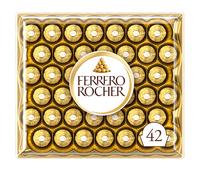 Ferrero Rocher Pralines, Chocolate Gifts, Large Chocolate Box Covered in Milk Chocolate and Nuts, Box of 42 (525g)