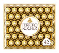 Ferrero Rocher Pralines, Chocolate Gifts, Large Chocolate Box Covered in Milk Chocolate and Nuts, Box of 42 (525g)