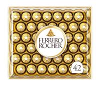 Ferrero Rocher Pralines, Chocolate Valentines Gifts - Chocolate Gift Box, Covered in Milk Chocolate and Nuts, 42 Pieces (525g)