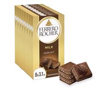 Ferrero Rocher Premium Chocolate Bars - Pack of 8 Chocolate Hazelnut, 3 oz Each
