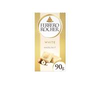 Ferrero Rocher White Chocolate Bar, Movie Night Snacks, Chocolate Gift with Crunchy Whole Hazelnut and Cocoa Filling, 90g