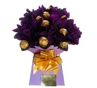 Ferrero Rochr Chocolate Lind Lindor Gift Box Hamper Bouquet Roses Flowers Red Pink White Purple Gold Caramel Dark White Candy Sweets (Medium)
