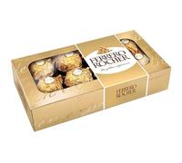 FeRrerro's RocHerr's 8pk - Chocolates for Gifting - Whole Hazelnut's in Milk Chocolate And Nut Croquante - Suitable For Vegetarians Contains Nuts - Chocolate Box Hamper Christmas Birthday Occasions